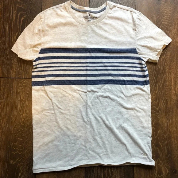 Men’s American Eagle Striped Crewneck tee-shirt - Picture 1 of 3